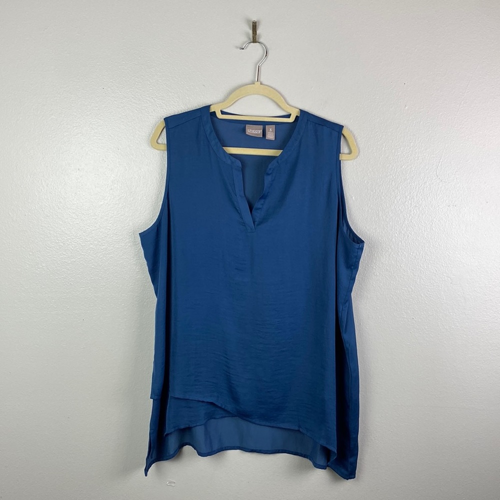 Chico's Blue Sleeveless Blouse